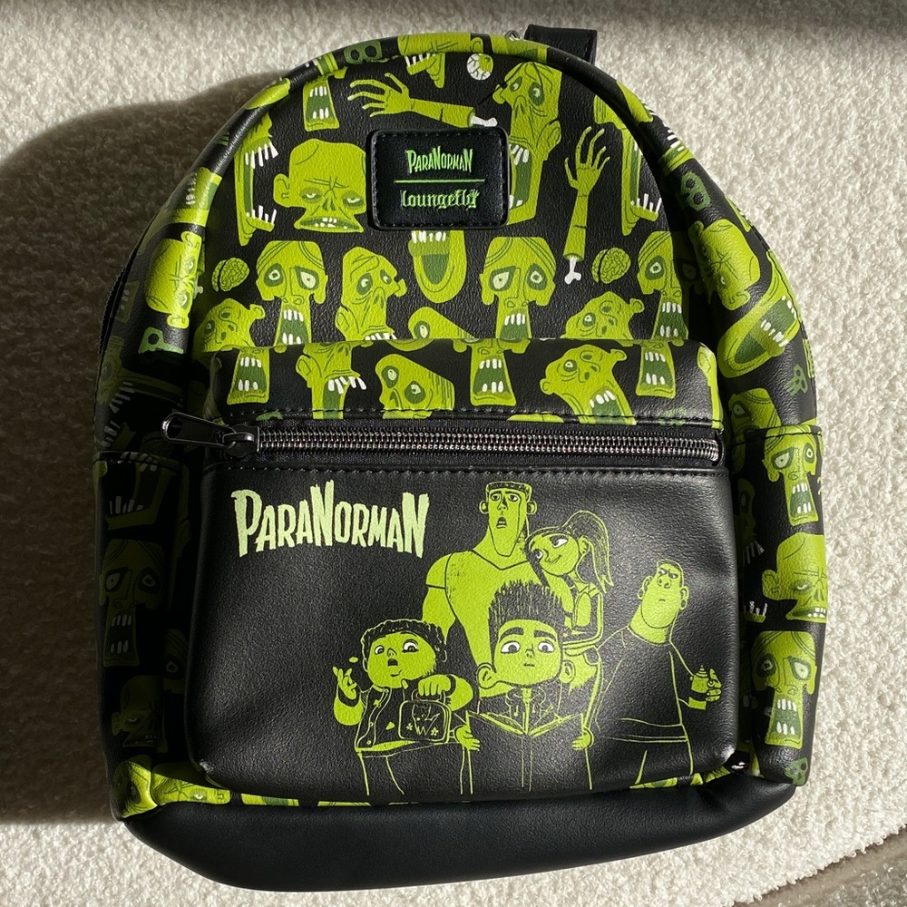 Rare Loungefly ParaNorman Black and Green Mini Backpack